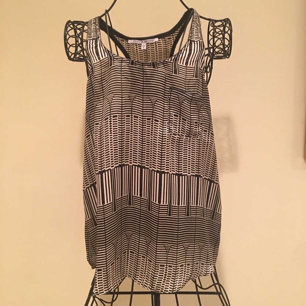 Collective Concepts - Tan & Black Print Tank